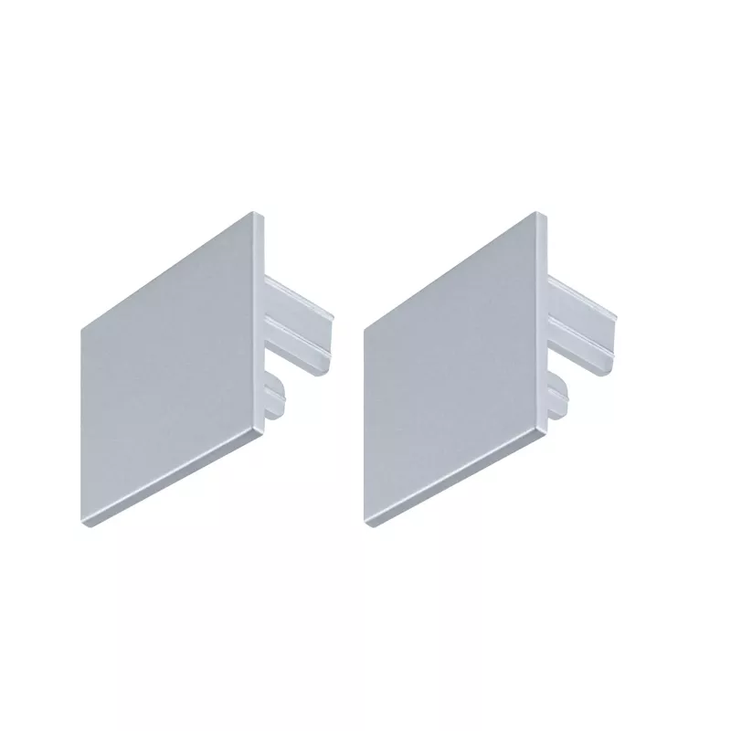 Linion Accessories End Caps Kit of 2 Matte Chrome Plastic Material - système d'accrochage et décoration