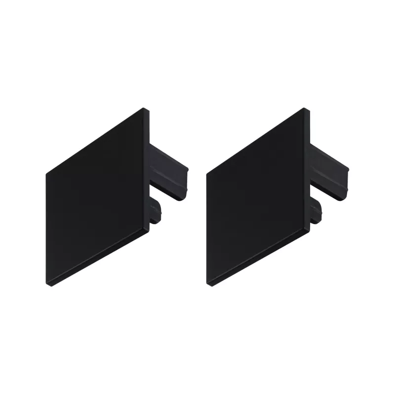 Linion Zubehör Endkappen-Set, 2er-Pack, mattschwarzes Kunststoffmaterial - système d'accrochage et décoration