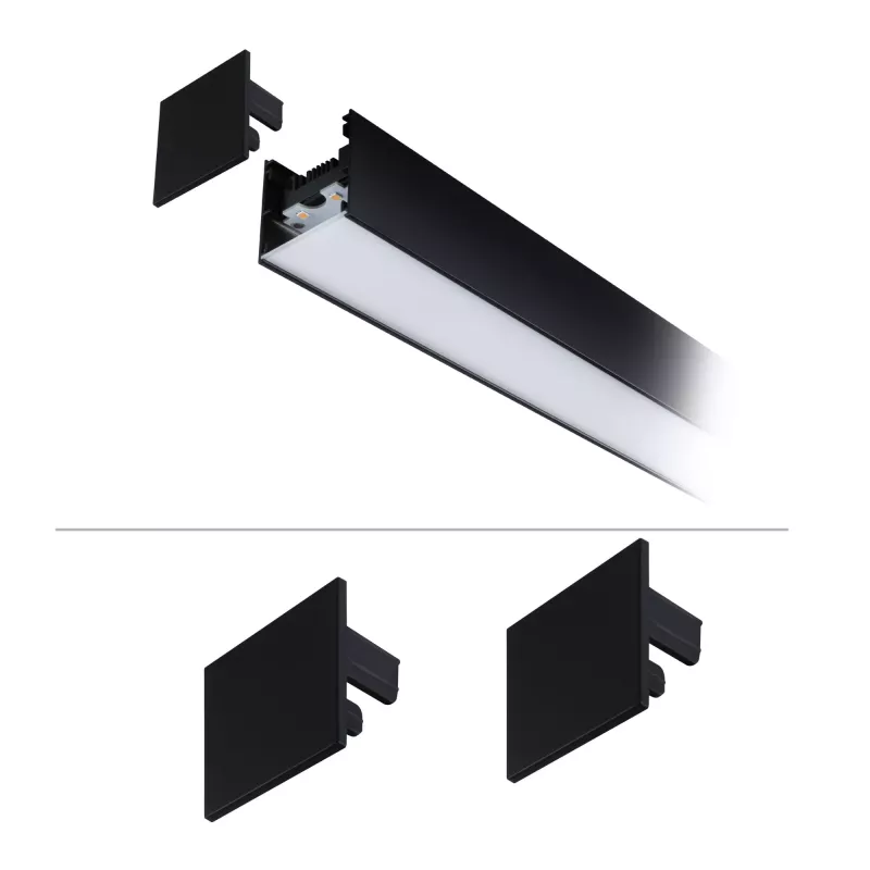 Linion Accessories End Caps Kit of 2 Matte Black Plastic Material