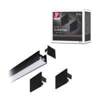Kit de 2 tapas de extremo para accesorios Linion, material plástico negro mate. - système d'accrochage et décoration - détail 3