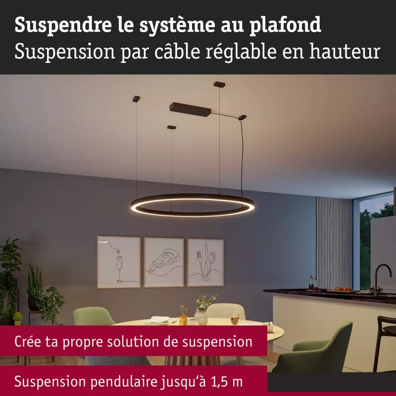 Linion Accessoires Suspension par câble Noir signal 40x1500mm
