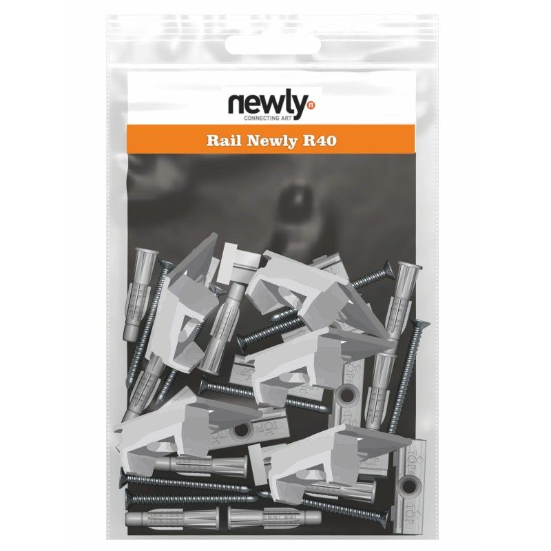 Pack 5 clip per cornice R40 + Viti e tasselli Newly 2 - Cimice Quadro