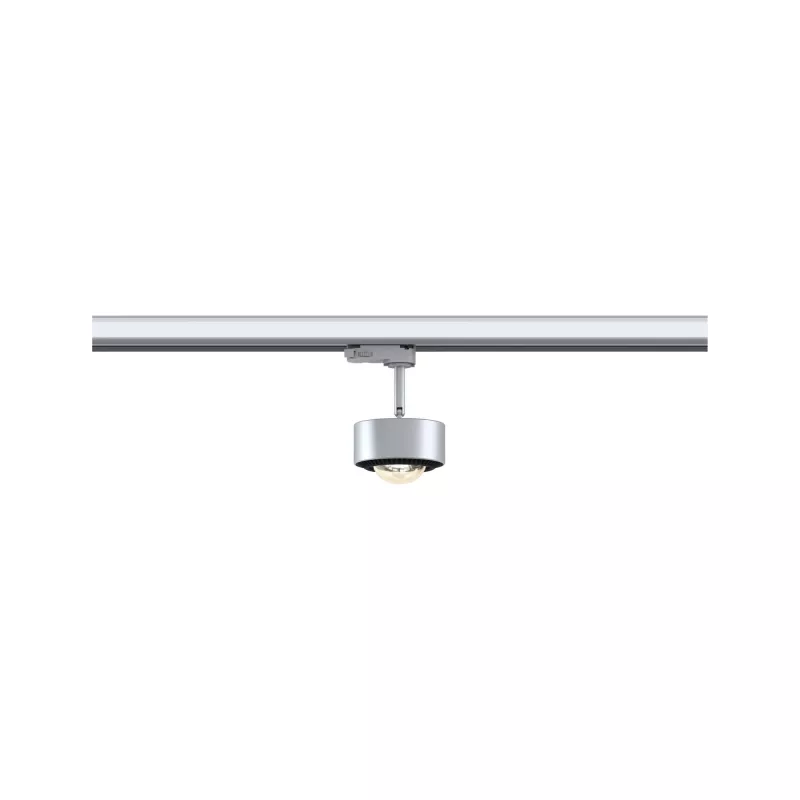 Foco LED para riel ProRail3 Aldan, 539 lm, 8,5 W, 3000 K, regulable, 230 V, color plata/negro.