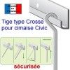 Asta 4 x 4 mm tipo croce - fissaggio a gancio per cornice per quadri industriale. Civic Industrie 2 - Cimaise Tableau 