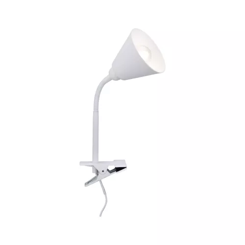Spot pince Vitis Flexible arm cord switch Blanc 230V E14