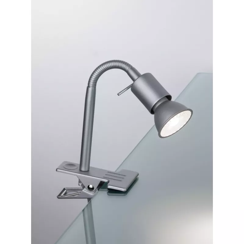 Foco Finja cromado mate con clip, 230 V GU10