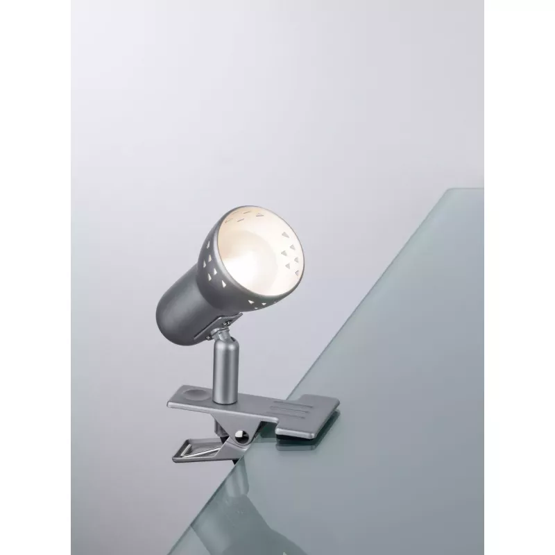 Gryps Clip-on Spotlight, Brushed Steel, 230V, E14