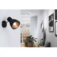 Spotlight Davy E27 230V max. 20W gradable Noir - système d'accrochage et décoration - détail 6