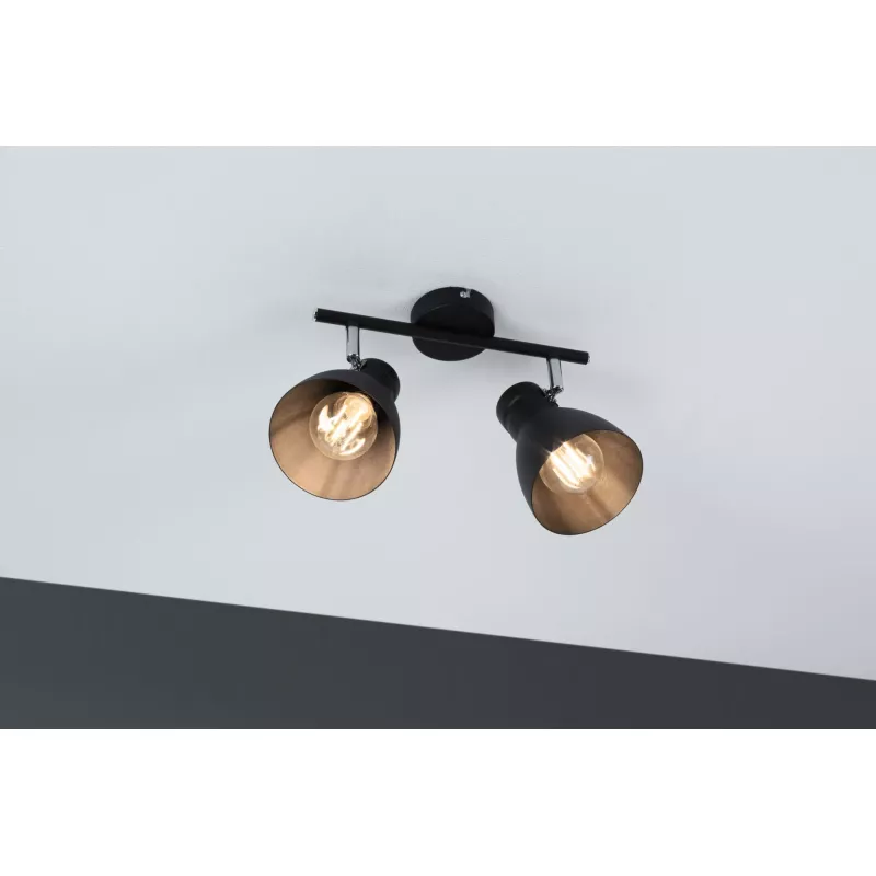 Davy Strahler E27, max. 230 V, 2 x 20 W, dimmbar, Schwarz