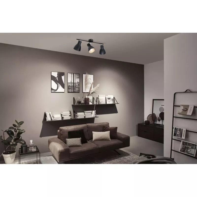 Spotlight Davy E27 230V max. 3x20W gradable Noir