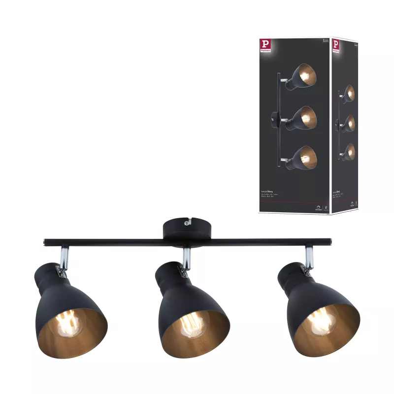 Spotlight Davy E27 230V max. 3x20W dimmable Black
