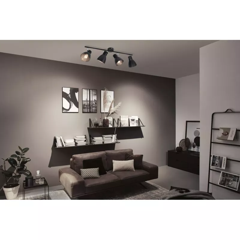 Spotlight Davy E27 230V max. 4x20W gradable Noir