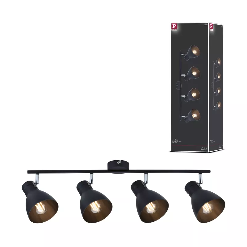 Foco Davy E27 230V máx. 4x20W regulable Negro