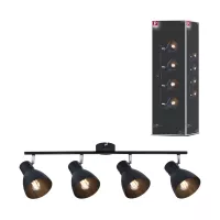 Spotlight Davy E27 230V max. 4x20W gradable Noir - système d'accrochage et décoration - détail 8