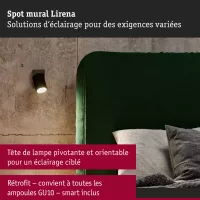 Lirena GU10 spotlight, max. 10W, matte black metal - système d'accrochage et décoration - détail 5