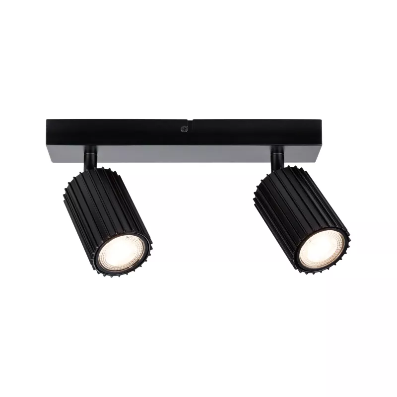 Lirena GU10-Scheinwerfer, max. 2 x 10 W, mattschwarzes Metall - système d'accrochage et décoration