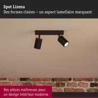 Spotlight Lirena GU10 max. 2x10W Noir mat Métal - système d'accrochage et décoration - détail 4