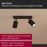 Lirena GU10 spotlight, max. 2x10W, matte black metal - système d'accrochage et décoration - détail 5
