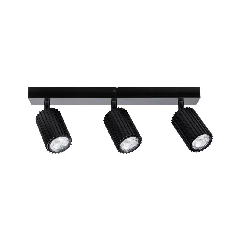 Lirena GU10 spotlight, max. 3x10W, matte black metal