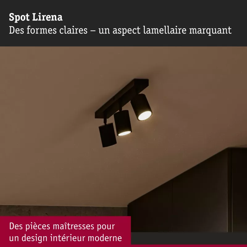 Spotlight Lirena GU10 max. 3x10W Noir mat Métal
