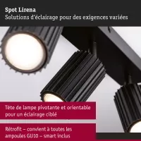 Foco Lirena GU10, máx. 3x10W, metal negro mate. - système d'accrochage et décoration - détail 5