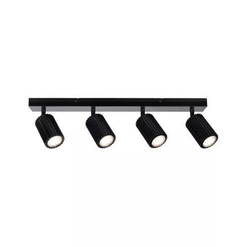 Lirena GU10 spotlight, max. 4x10W, matte black metal