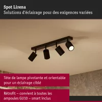 Lirena GU10-Scheinwerfer, max. 4 x 10 W, mattschwarzes Metall - système d'accrochage et décoration - détail 5