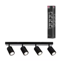 Lirena GU10 spotlight, max. 4x10W, matte black metal - système d'accrochage et décoration - détail 10