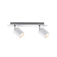 Spotlight Tube IP44 GU10 230V max. 2x10W gradable Blanc, Chrome - système d'accrochage et décoration - détail 2