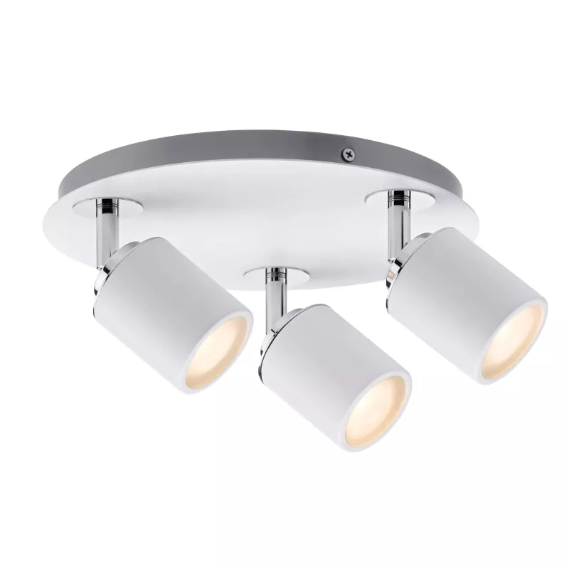 Spotlight Tube IP44 GU10 230V max. 3x10W gradable Blanc, Chrome