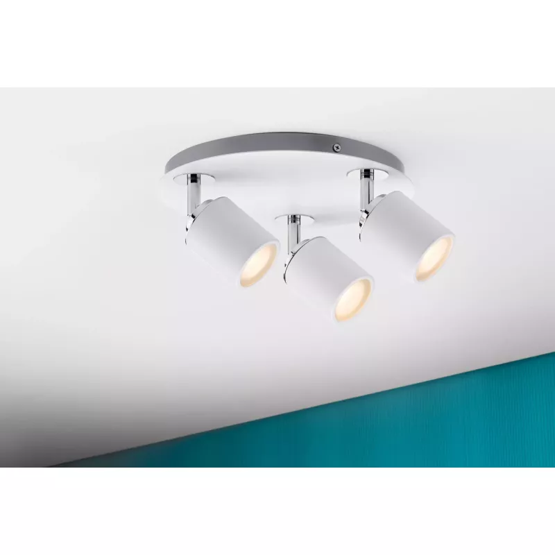 Spotlight Tube IP44 GU10 230V max. 3x10W gradable Blanc, Chrome