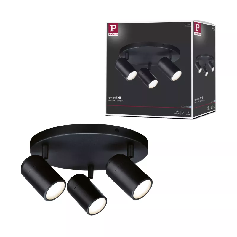 Strahler Zyli IP44 GU10 230V max. 3x10W dimmbar