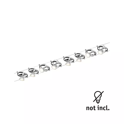 Système sur câbles Cardan Kit de base GU5,3 max. 8x10W gradable 230/12V Chrome mat, Chrome