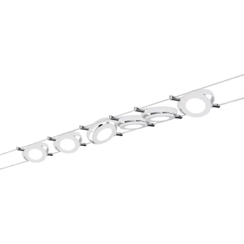 Système sur câbles LED RoundMac Kit de base 6x200lm 6x4,3W 2700K 230/12V Blanc dépoli
