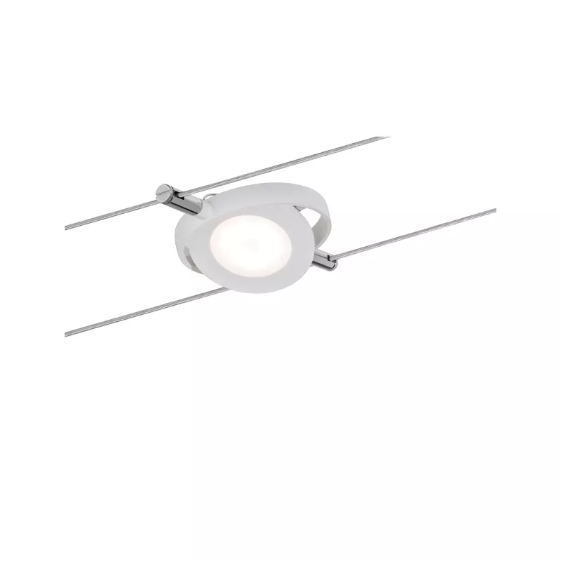 Système sur câbles LED RoundMac Kit de base 6x200lm 6x4,3W 2700K 230/12V Blanc dépoli