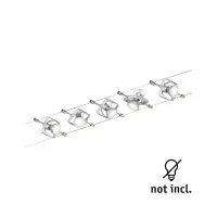 Système sur câbles Mac II Kit de base GU5,3 max. 5x10W gradable 230/12V Chrome mat - système d'accrochage et décoration - détail 1