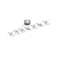 Kit básico de sistema de cableado Mac II GU5.3 máx. 7x10W regulable 230/12V Cromo mate - système d'accrochage et décoration - détail 1