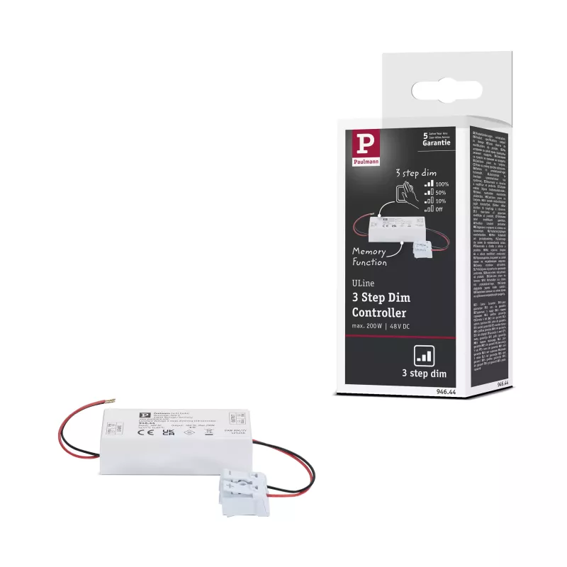 Regulador de intensidad de 3 pasos ULine Accessories, máx. 200 W, 48 V, 80 x 35 mm, blanco.
