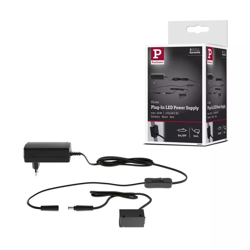 ULine Accessories Plug-In Transformer 60VA 230/48V 100mm Black
