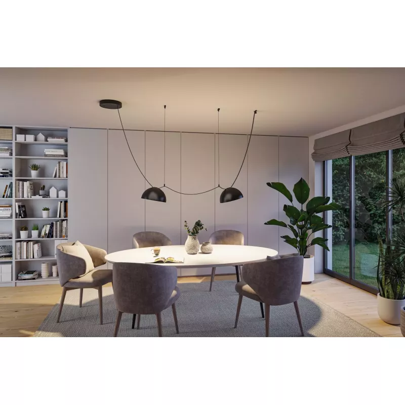 ULine LED -Pendelleuchte, Schalenform, 300 mm, 12 W, Schwarz