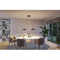 ULine Luminaire en suspension LED Cone 560lm 12W 350mm 3000K Noir - système d'accrochage et décoration - détail 9