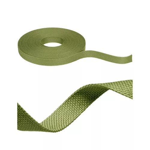 Cinta textil ULine de 10 m, color verde cobre, de dacrón.