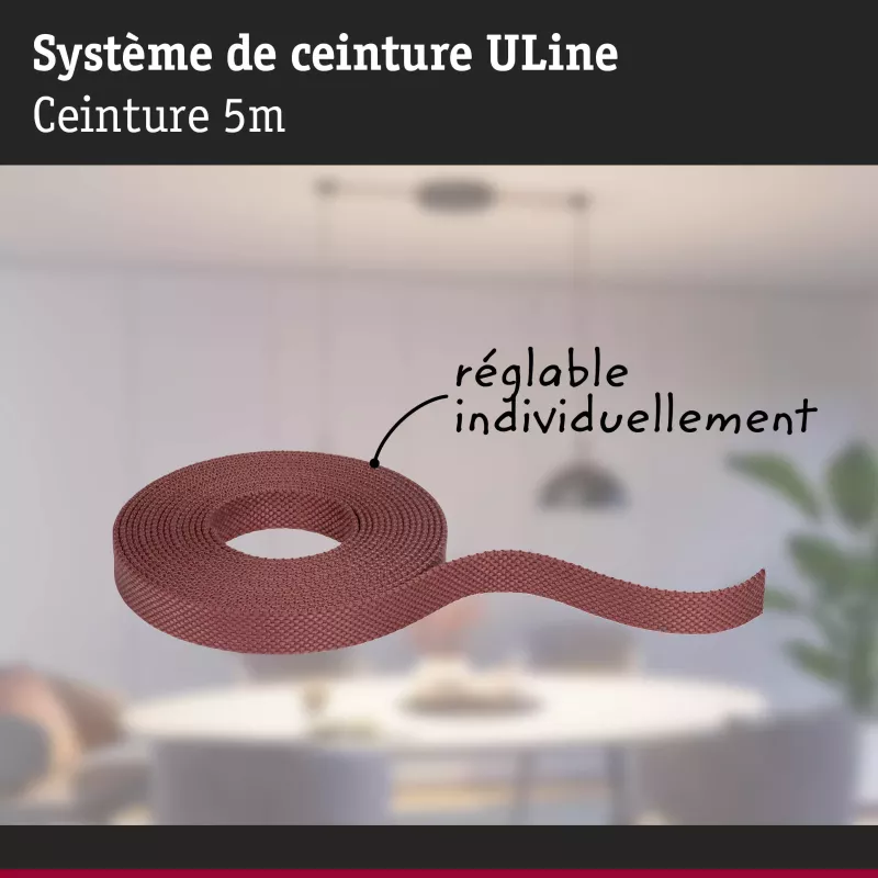 Correa textil ULine de 5 m de dacrón color terracota cobrizo