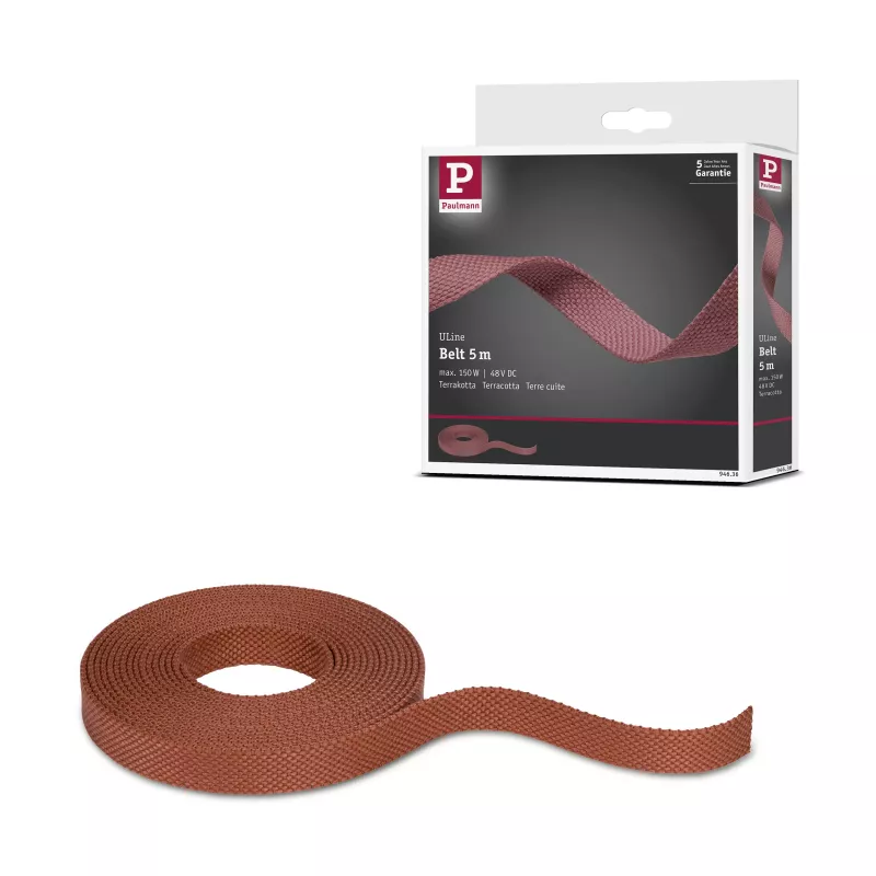 Correa textil ULine de 5 m de dacrón color terracota cobrizo