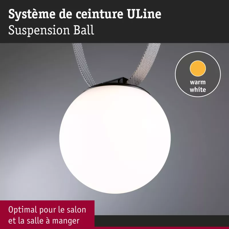ULine LED Pendant Lamp Ball 795lm 8W 150mm 3000K Black