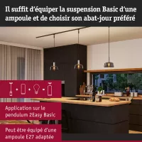 URail Lampenschirm 2Easy Neila 230mm Rauchglas - système d'accrochage et décoration - détail 6