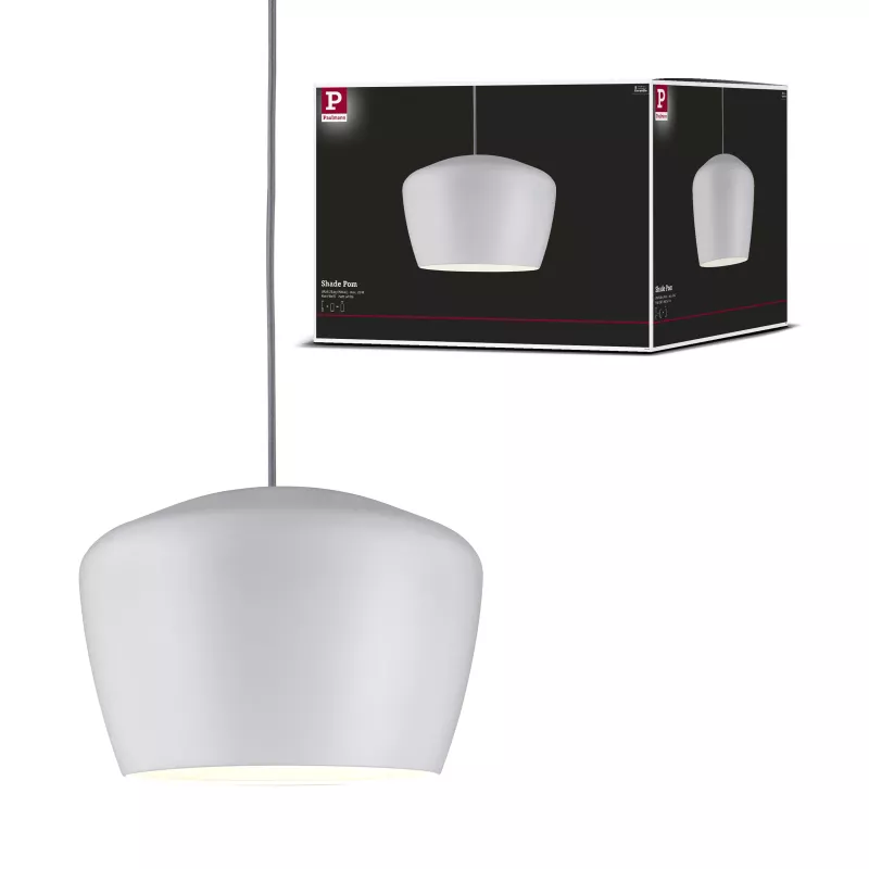Pantalla de lámpara URail 2Easy Pom de 350 mm, blanco esmerilado