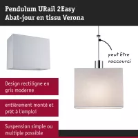 URail Abat-jour 2Easy Verona 250x200mm Gris - système d'accrochage et décoration - détail 6
