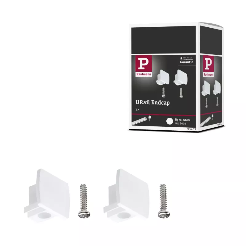 URail Connector Ends 13x21mm Signal White