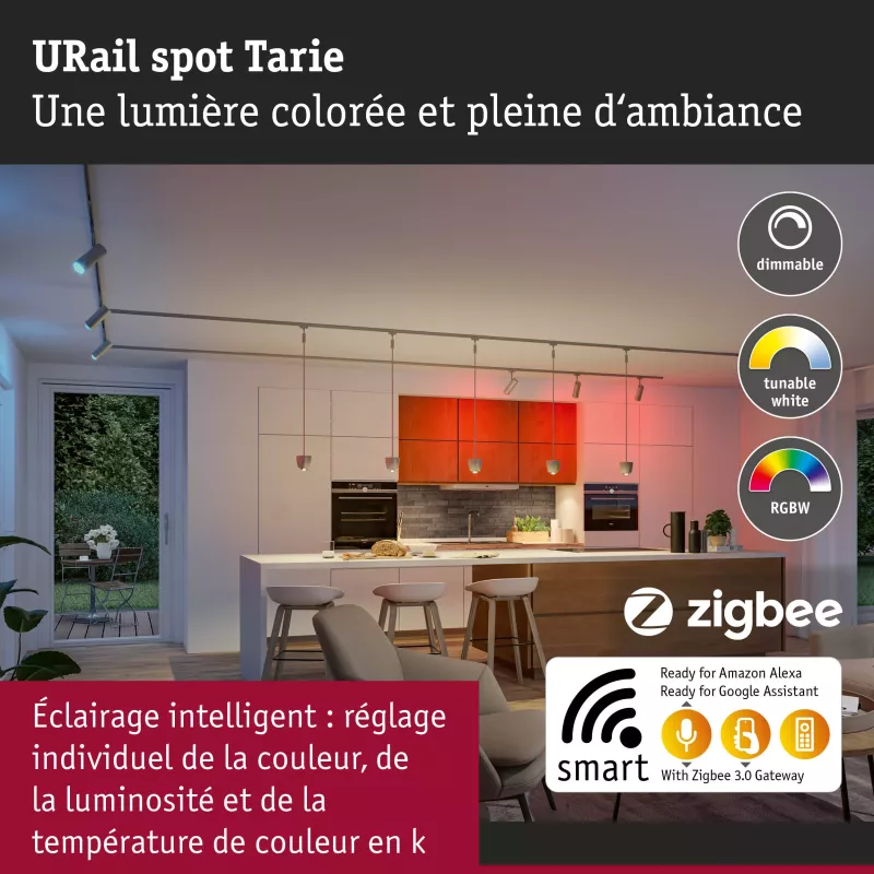 URail Spot Smart Home Zigbee 3.0 Tarie RGBW 230lm 4.5W RGBW+ regulable 230V